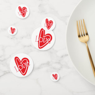 Cool Red Heart With LOVE Confetti