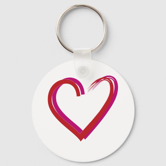 Cool Red Hearts Key Ring (Front)
