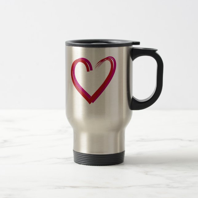 Cool Red Hearts Travel Mug (Right)