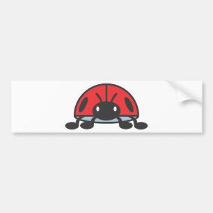 Cool Red Ladybug Cartoon Bumper Sticker