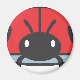 Cool Red Ladybug Cartoon Magnet