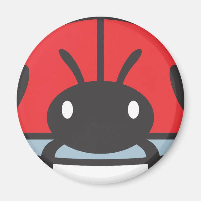 Cool Red Ladybug Cartoon Magnet (Front)