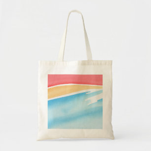 Cool Red Orange and Blue Watercolor Strokes Tote Bag