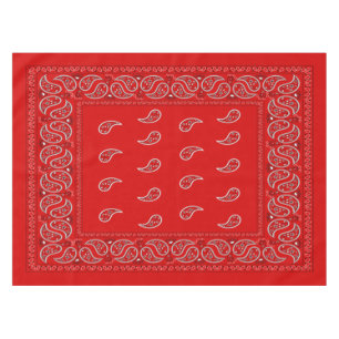 Cool red paisley tablecloth