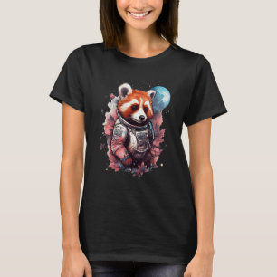 Cool Red Panda Astronaut Moon Graphic Space Animal T-Shirt