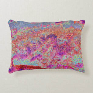 Cool Red Panoramic Garden Flowers View Decorative Cushion