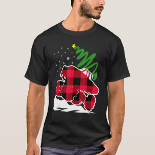 Cool Red Plaid Monster Truck Christmas Outfit Men  T-Shirt