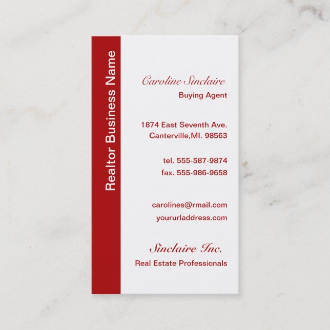 Cool Red Real Estate Agent Business Cards (Front)