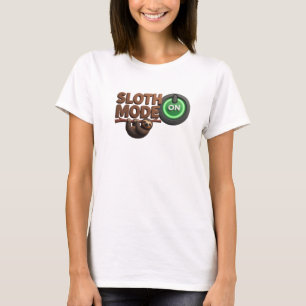 Cool Red SLOTH MODE ON Artistic Motif T-Shirt