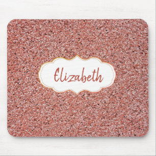 Cool Red Trendy, Marble, Frame -Personalised Mouse Mat