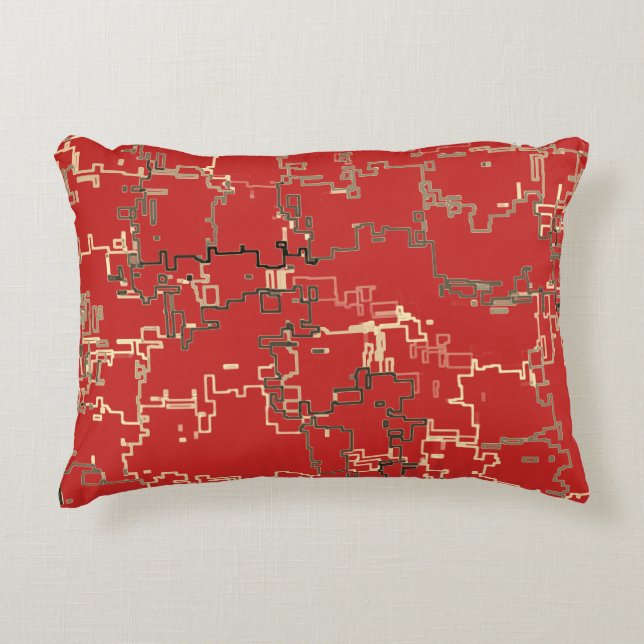 COOL Red Unique Pattern Decorative Cushion (Front)