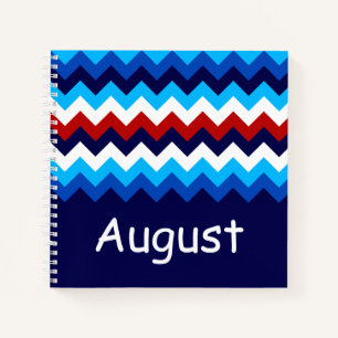 Cool Red White Blue Chevrons Custom Small Notebook