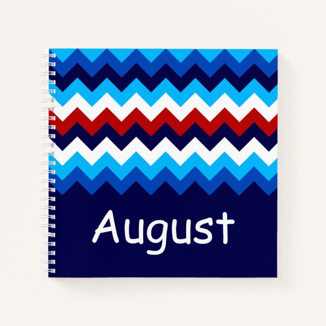 Cool Red White Blue Chevrons Custom Small Notebook (Front)