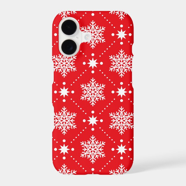 Cool Red White Snowflakes Christmas Pattern (Back)