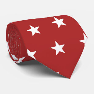 cool red white star pattern tiled  tie