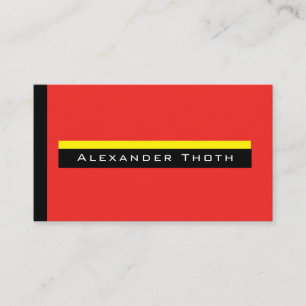 Cool red, yellow and black design business card