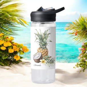 Cool Refreshing Tropical Pineapple with Name Water Bottle