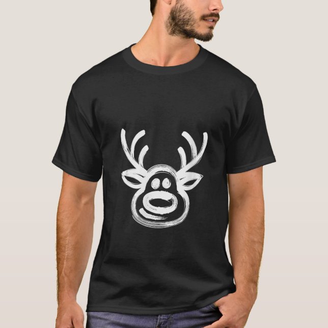 Cool Reindeer Merry Christmas Xmas Party V Neck  T-Shirt (Front)