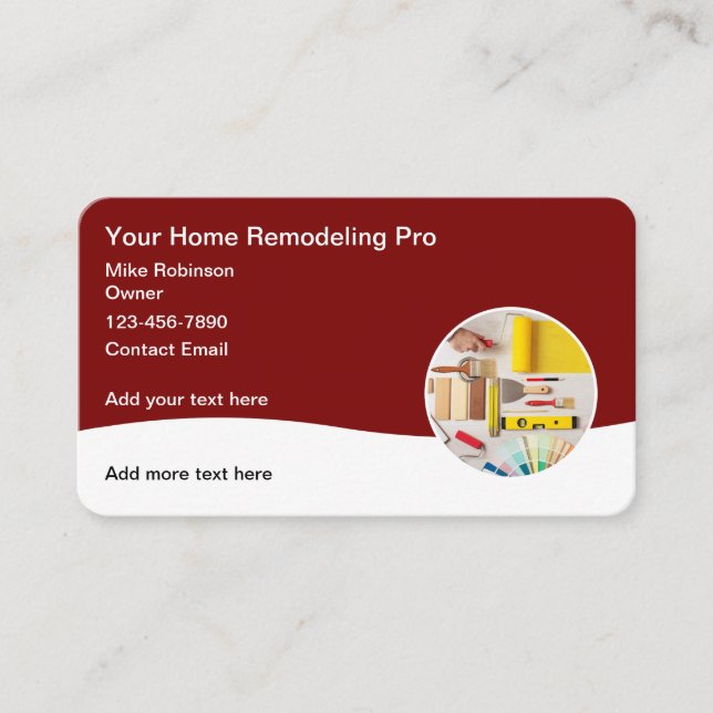 Cool Remodeling Construction Handyman  Business Card (Front)