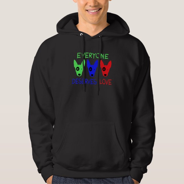 Cool Rescue Dog Everyone Deserves Love Dog Rescue Hoodie (Front)