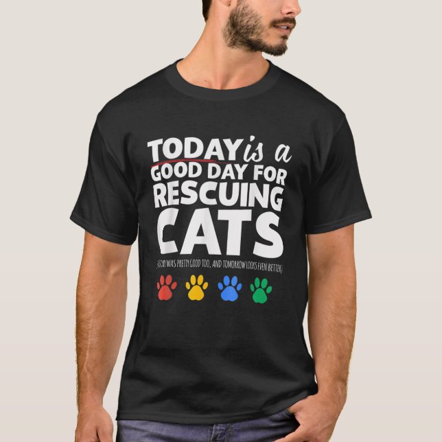 Cool Rescuing Cats Adopt Cat Adopt Dog Animals Lov T-Shirt (Front)