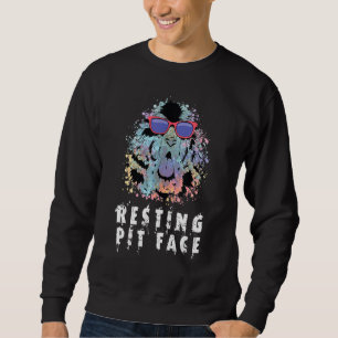 Cool Resting Pit Face Dog Face Funny Dog Lovers Ha Sweatshirt
