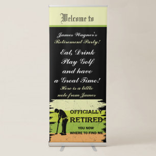 cool retirement golfing party retractable banner