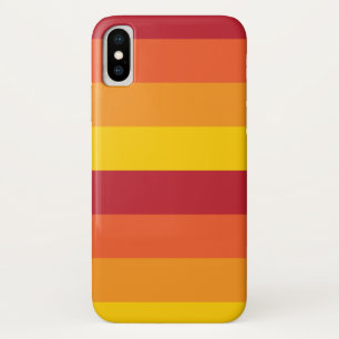 Cool Retro 70s Stripes Orange Yellow Red iPhone X Case