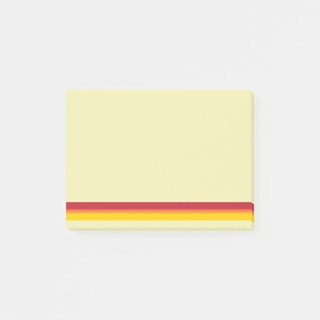 Cool Retro 70s Stripes Orange Yellow Red Post-it Notes (Front)