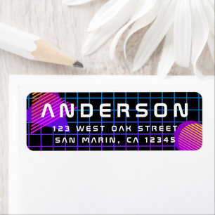 Cool Retro 80's Synthwave New Wave Return Address