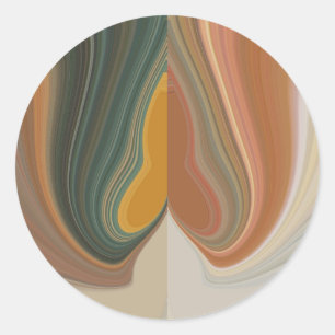 Cool Retro Abstract Graphic colourful Matata stran Classic Round Sticker