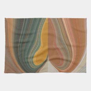 Cool Retro Abstract Graphic colourful Matata stran Tea Towel