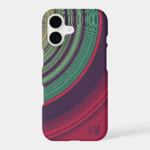 Cool Retro Abstract Record Grooves Monogram