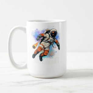 Cool Retro Astronaut Floating In Deep Outer Space Coffee Mug