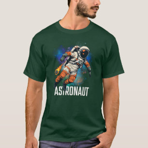 Cool Retro Astronaut Floating In Deep Outer Space T-Shirt