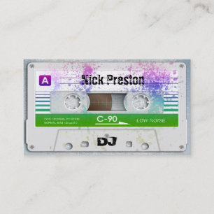 Cool Retro Audio Cassette   DJ Professional Business Card