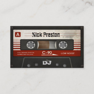 Cool Retro Audio Cassette   DJ Professional Business Card