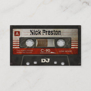 Cool Retro Audio Cassette   DJ Professional Business Card