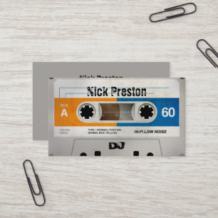 Cool Retro Audio Cassette DJ Professional Business Card
