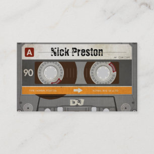 Cool Retro Audio Cassette   DJ Professional Business Card