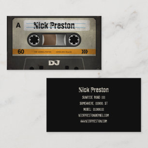Cool Retro Audio Cassette   DJ Professional Business Card