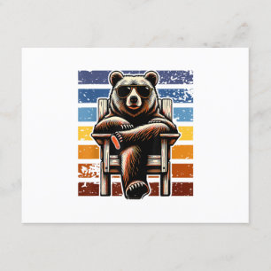 Cool Retro Bear in Sunglasses 70s 80s 90s Novelty Enclosure Card