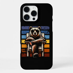 Cool Retro Bear in Sunglasses 70s 80s 90s Novelty iPhone 16 Pro Max Case