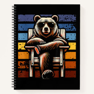 Cool Retro Bear in Sunglasses 70s 80s 90s Novelty  Notebook