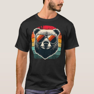 Cool Retro Bear in Sunglasses 70s 80s 90s Novelty  T-Shirt