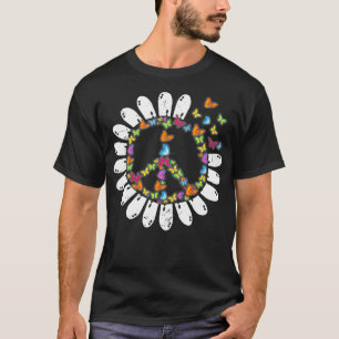 Cool Retro Butterfly Peace Art Love 60s Hippie Ins T-Shirt