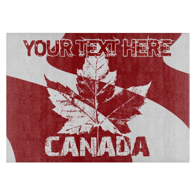Cool Retro Canada Decor Personalised Canada Cutting Board (Front)