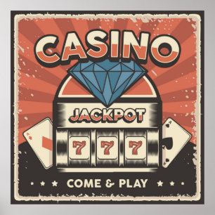cool retro Casino lovers Poster