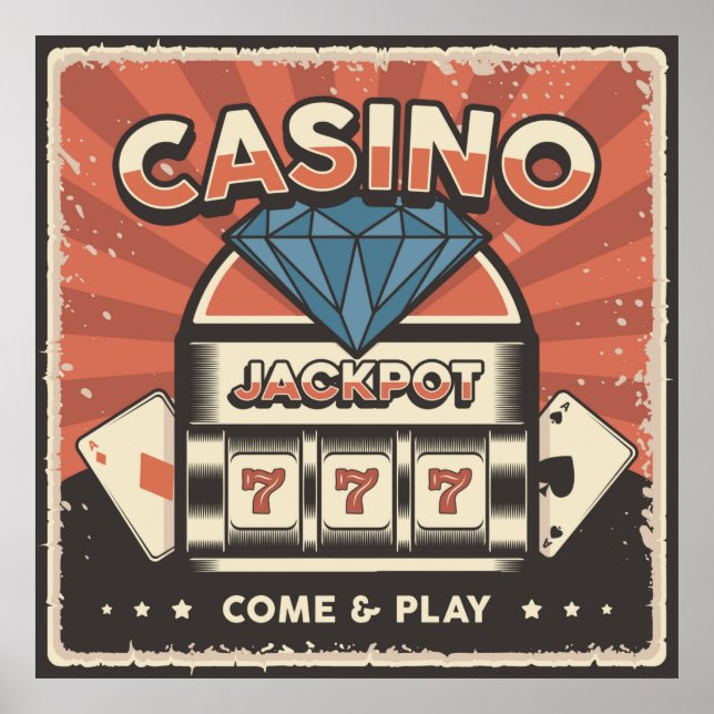 cool retro Casino lovers Poster  (Front)