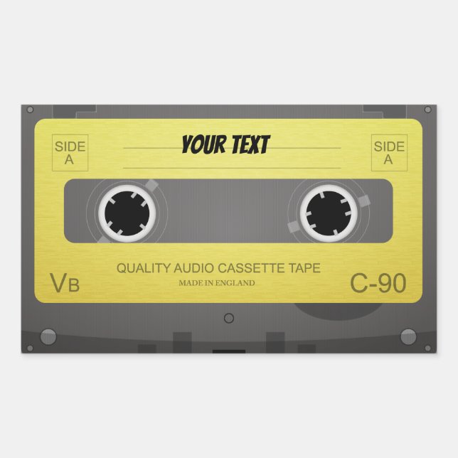 Cool Retro cassette Design Rectangular Sticker (Front)